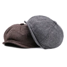 1 шт., новинка, популярный шерстяной берет, шляпа, винтажный твид, таксистка, газетчик, Гэтсби, кепка, мужская, плюща, шляпа, повседневная, для гольфа, утконоса, Chap, Peaky blinds, шапка