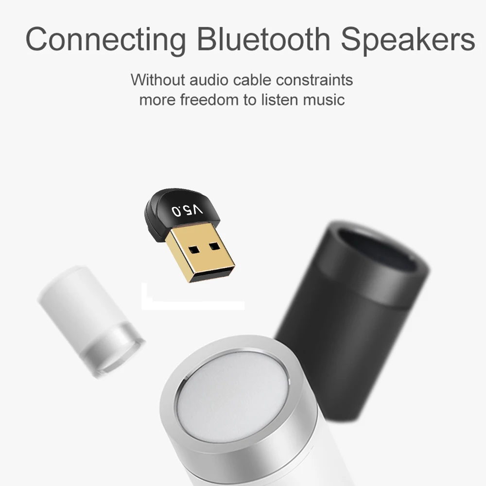 Kebidumei-adaptador Dongle USB 5,0 para PC, altavoz de ordenador, ratón inalámbrico, Bluetooth 4,0, transmisor receptor de Audio y música