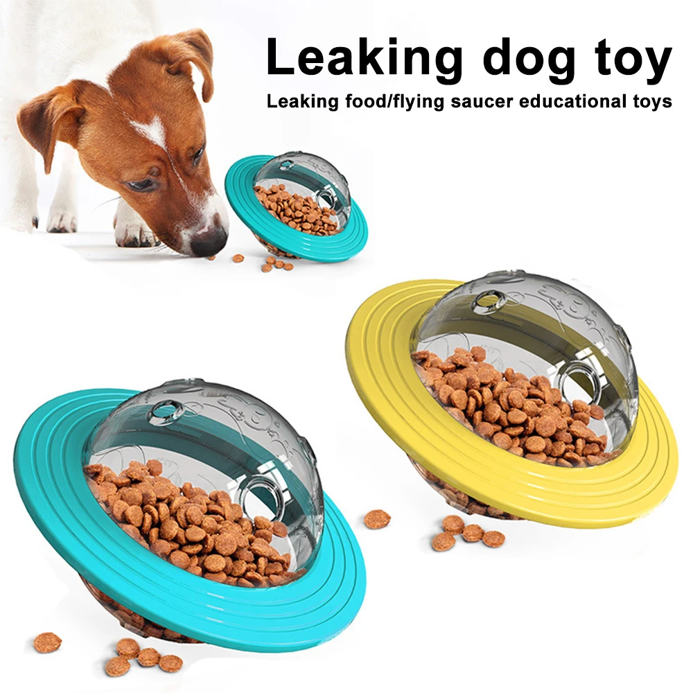 

Flying Saucer Dog Game Flying Discs Toys Interactive Educational Puppy Toy Plate Hew Leaking Slow Food Feeder Pet Utensils