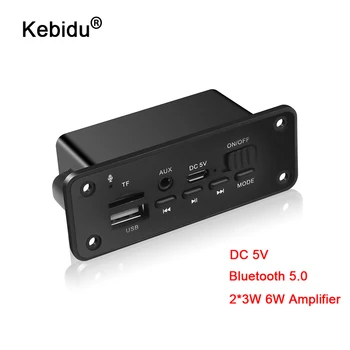 Kebidumei-블루투스 5.0 MP3 플레이어 디코더 보드, 2x3W 스피커 자동차 FM 라디오 모듈 5V TF USB AUX 오디오 자동차 핸즈프리