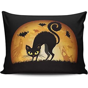 

Pillow Covers Happy Halloween Bat Witch Pumpkin Owl Black Cat Sofa Modern Pillow Case Decorative Throw Pillow Cases Two Side Pri
