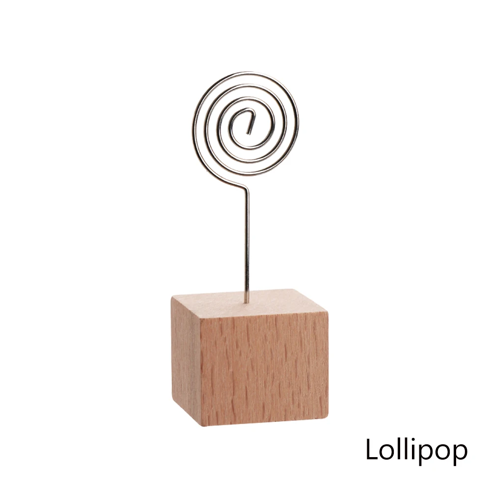 Lollipop 1 шт., металлическая карточка, фоторамка, круглый деревянный держатель, картинка, памятка, карта, скрапбукинги, зажимы, украшение для дома, настольный орнамент, сделай сам, подарок - Цвет: Lollipop