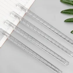 Règle triangulaire Simple, transparente, 15 Cm, pour écoliers, outil de mesure acrylique, papeterie pour enfants des deux côtés 