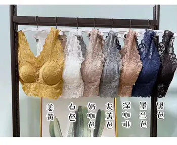

Original Dai US Rui 6603-1 Thick Pad Sexy Full Lace Wide-Strap Women's Short Vest Tube Top Wrap-around Underwear Women's