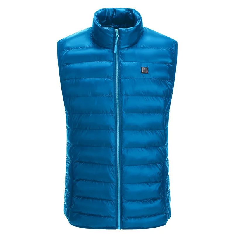 Куртка с подогревом, зимние пальто, куртка с электрическим подогревом, жилет с подогревом, тканевое пальто унисекс, теплое спортивное пальто для велоспорта, пешего туризма, кемпинга - Цвет: Синий