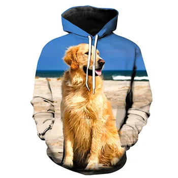 

CNUUIKOOEK Sweatshirts Men's 3D New Style Dog Printed Hooded Pocket Pullover Hoody Fashion Hooded Men's Hoodies