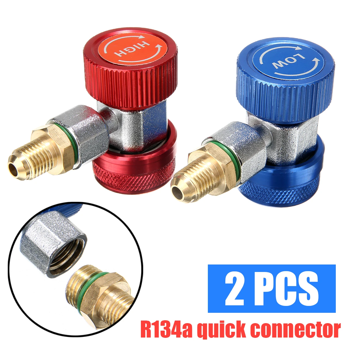 2pcs R134a Auto Quick Connector Adjustable Car Air-Conditioning Low/High Adapter 2pcs R134a Auto Quick Connector Adjustable Car Air-Conditioning Low/High Adapter