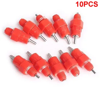

5/Red Waterer Poultry Feeding Water Supplier Automatic Nipple Drinker Feeder Water Cups Chicken Duck Hen Screw In