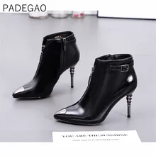 Женская зимняя обувь; коллекция года; винтажные повседневные женские ботинки; модные женские ботинки на высоком каблуке