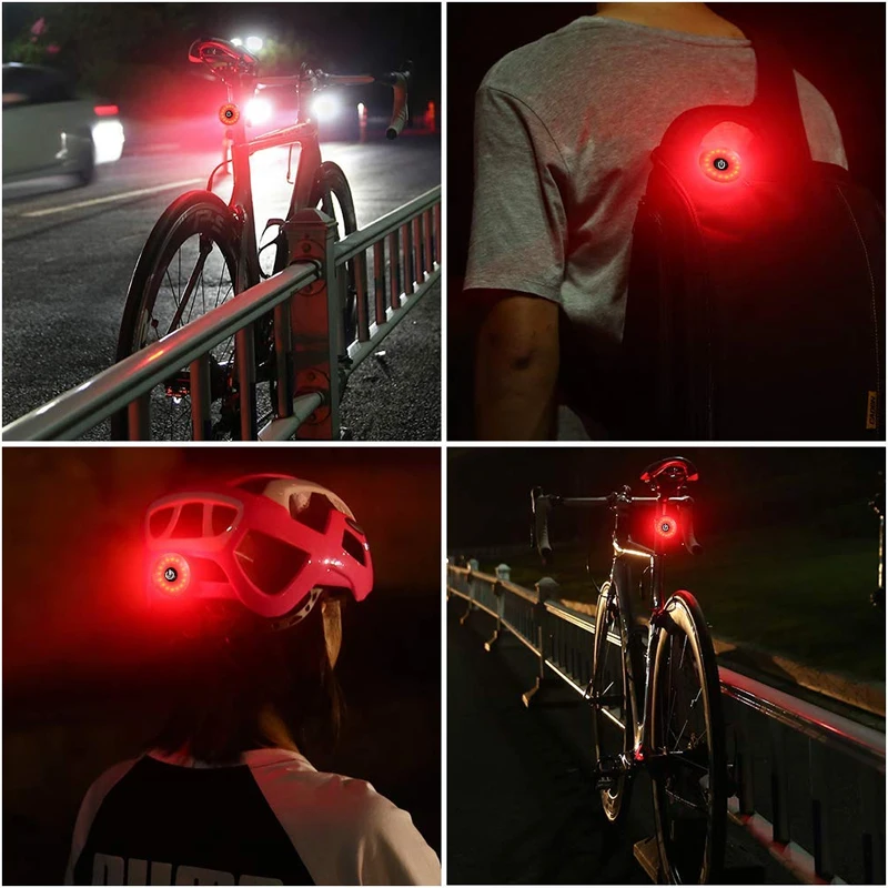 WasaFire Mini LED Bike Rear Light USB Rechargeable Bicycle Taillight MTB Helmet Backpack Lamp Night Cycling Warning Lights