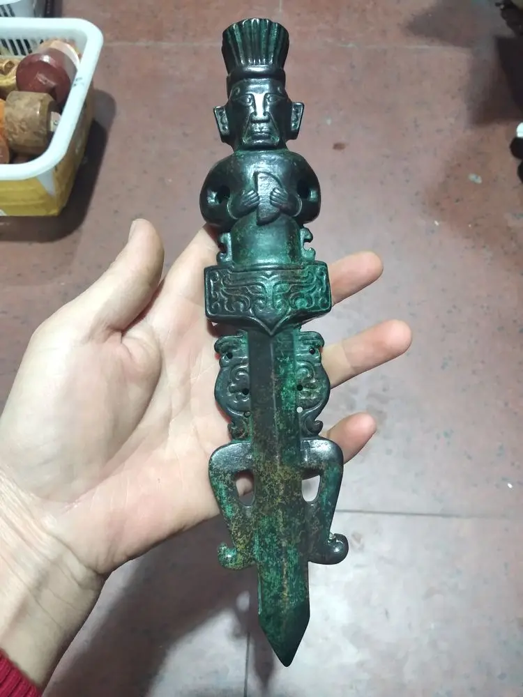 Винтажная Нефритовая палочка для буддистского творчества Phurpa Dorje Phurba Kapala