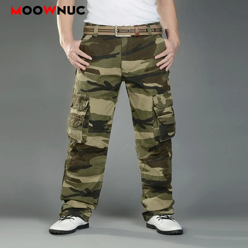 

Men's Cargo Pants Casual Hombre Cotton Autumn Military Style Camouflage Plus Size Jogger Trousers Streetwear Male Fit MOOWNUC