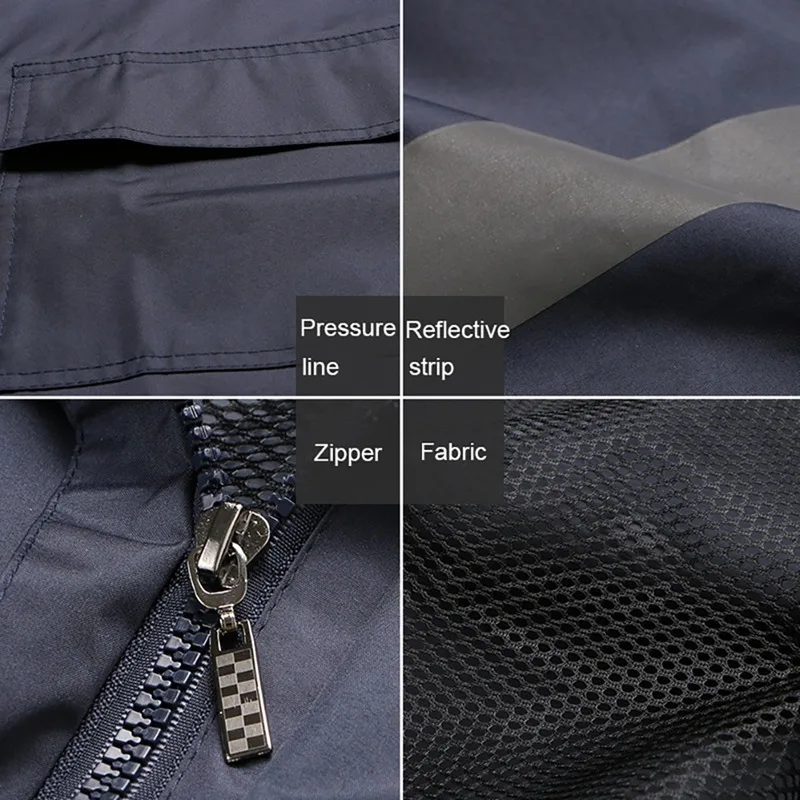 

Raincoat Waterproof Reflective Rain Suit Hooded Long Sleeve Jacket Pants Kit High Visibility Traffic Safety Warning RainwearSuit