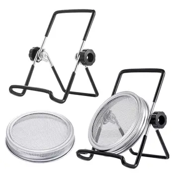 

2Pcs Storage Rack + 4Pcs Sprouting Lids Cover for 86mm Mason Jar Shelf Stand