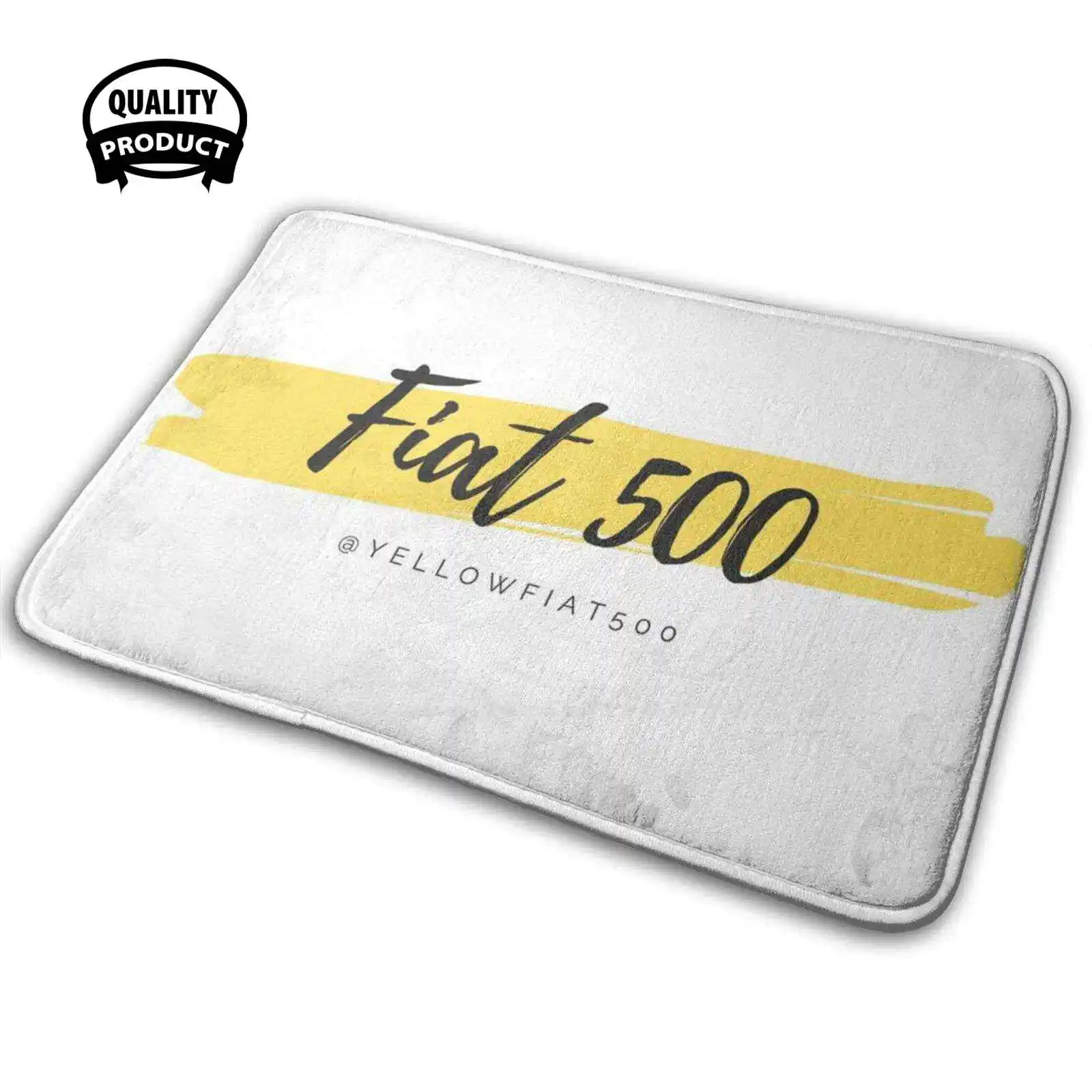 Fiat 500 Vernice (Giallo Brillante) 3D Morbido Tappetino Antiscivolo Tappeto Cuscino Giallo Fiat500 Fiat 500 Fiat Decesimo Fiat 500