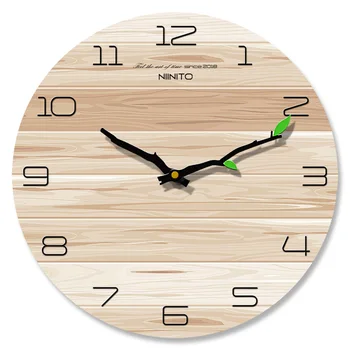 

Wooden Grain Wall Clock Modern Design Mute Wall Clocks Wooden Creative Modern Minimalist Home European Clocks Klock 2020 New