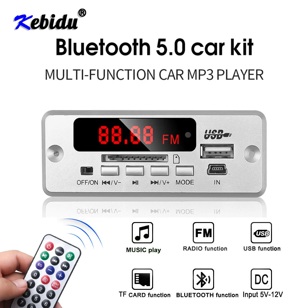 Kebidu Новый Bluetooth5.0 MP3 декодер плата модуль беспроводной Автомобильный музыкальный