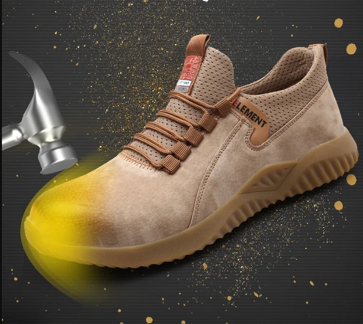 Steel Toe Cap Safety Shoes Outdoor Waterproof Non-slip Retro Boots Men's Shoes Fashion Indestructible Shoes Designer Work Shoes