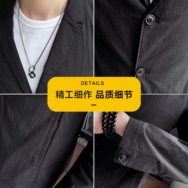 Sunscreen Man's Suit Male Leisure Time Suit Loose Coat G Thin Section Gown Self-cultivation Thin Ultrathin Clothes 9916 -p100 Sunscreen Man's Suit Male Leisure Time Suit Loose Coat G Thin Section Gown Self-cultivation Thin Ultrathin Clothes 9916 -p100