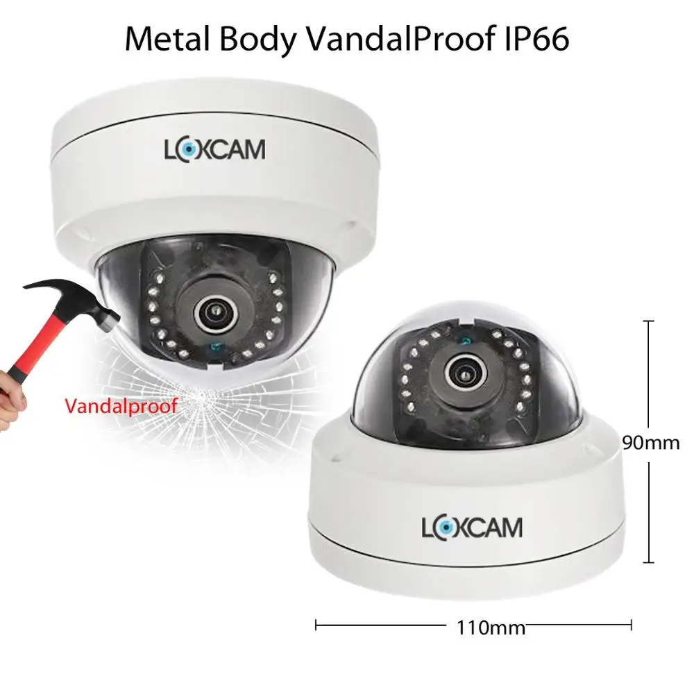 LOXCAM 16CH 4K Ultra HD CCTV DVR система h.265+ 8MP IP66 металлическая внутренняя наружная Антивандальная камера комплект система видеонаблюдения 4Т