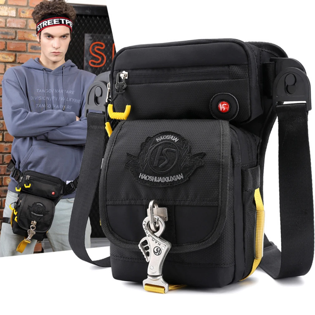 

Nylon Thigh Drop Leg Bag for Men Fanny Pack Tactical Military Motorcycle Rider Waist Bags Travel Hiking Climbing Cycling Outdoor