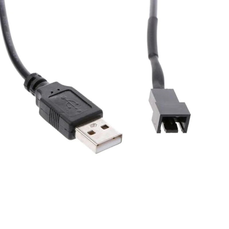 Cooling Fan Gaming Cooling Fan 32cm Adapter Cable USB 2.0 A Male To 4-Pin Connector Adapter Cable for 5V Computer PC Fan