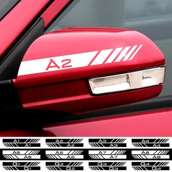 

Car 2pcs Black/white Rearview Mirror Side Decal Stripe Sport Emblem Sticker For AUDI A1 A2 A3 A4 A5 A6 Q1 Q2 Q3 Q4 Q5 Q6 Q7 Q8