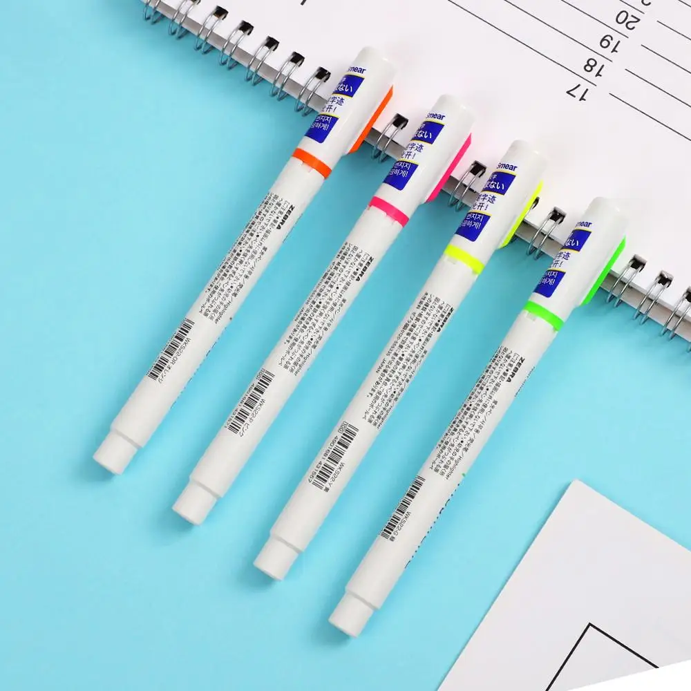 3pcs japan stationery Zebra MojiniLine Highlighter kawaii Fluorescent pen Writing Not ink mark bullet journal School supplies