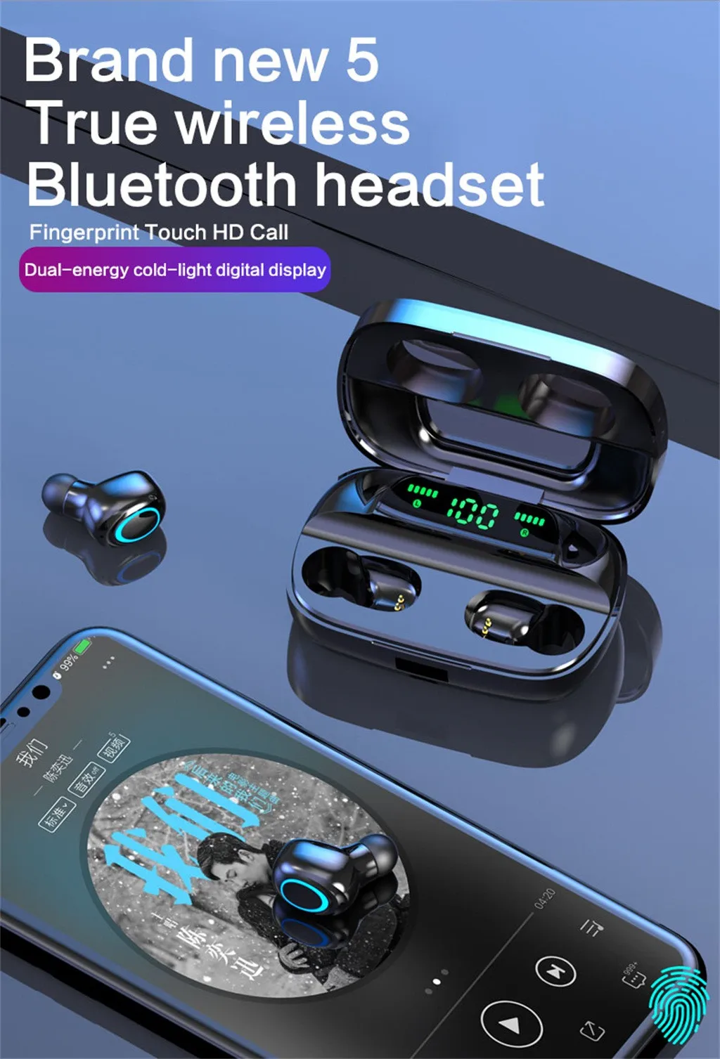 Наушники S11 Bluetooth 5,0, стерео мини беспроводные наушники, водонепроницаемые спортивные наушники, гарнитура, наушники с микрофоном+ зарядный чехол Lakukom