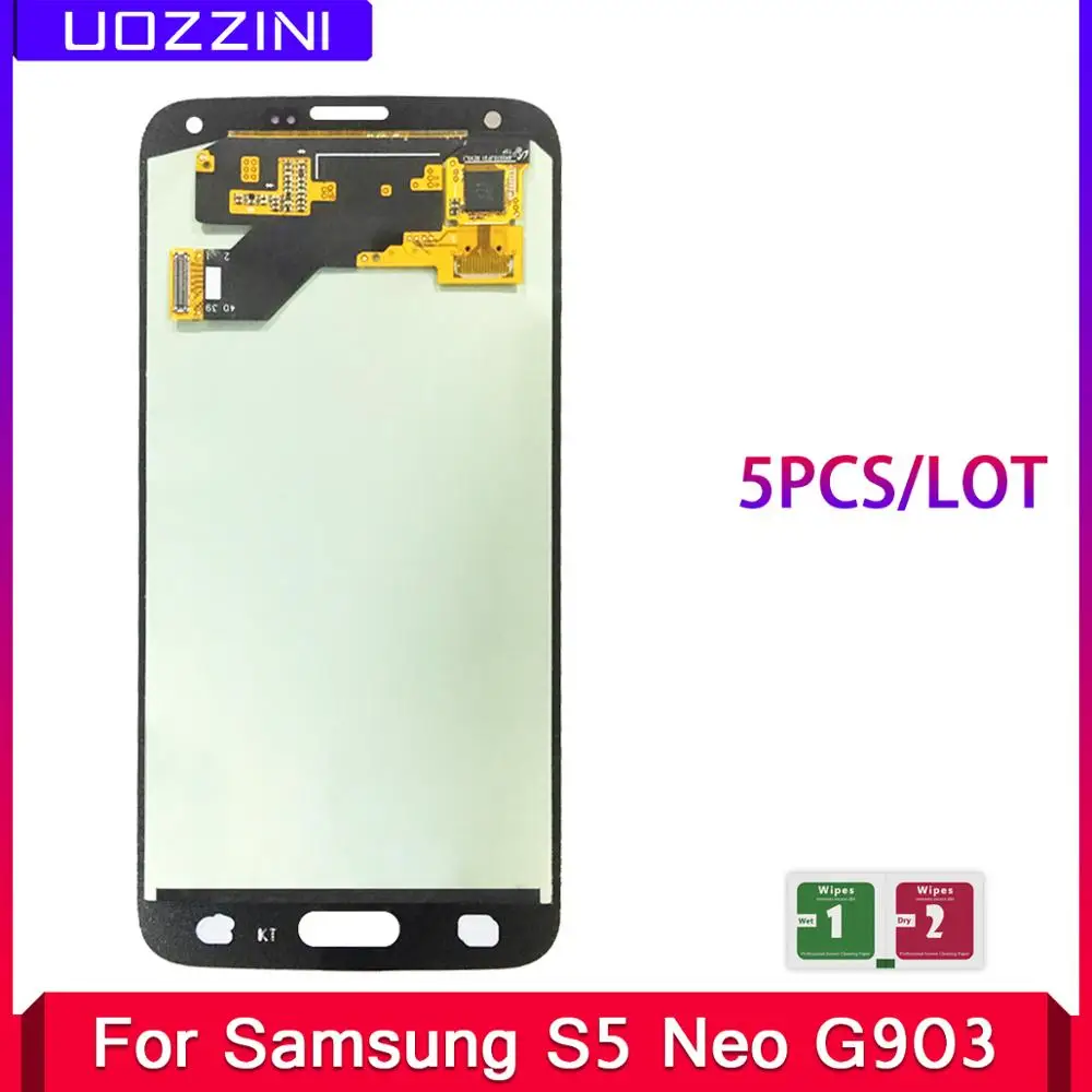 

5 Pcs/Lot Super AMOLED For Samsung Galaxy S5 Neo G903 G903F LCD Display Touch Screen Assembly Home Button Digitizer