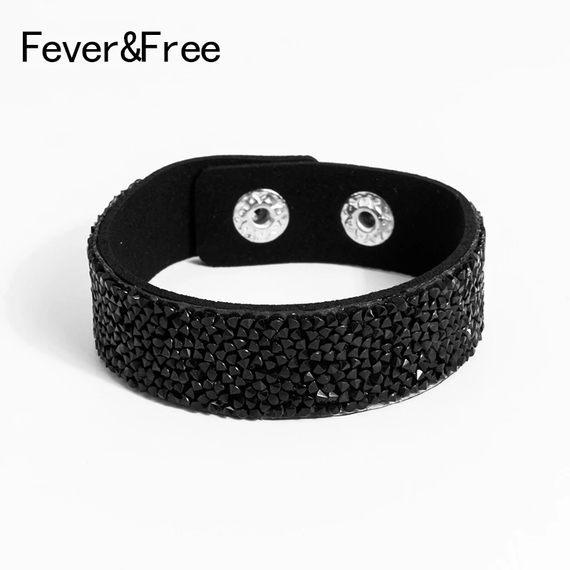 Fever &amp Free черные стразы браслет скрытая застежка изысканные очаровательные