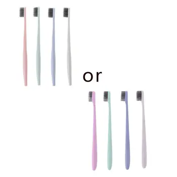 

4 Pcs/ Set Bamboo Charcoal Nano Ultra Soft Oral Hygiene Toothbrush Solid Color