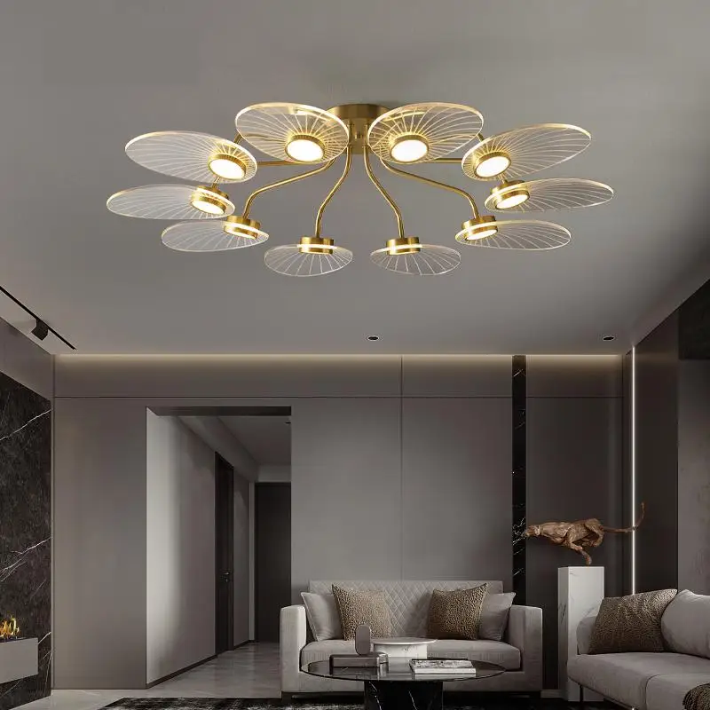 Современный светодиодный потолочный светильник Goldenk & White Lustre медный новый