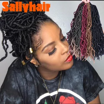 

Sallyhair Nu Locs Soft Dreadlocks Crochet Hair 21 strands/pack Ombre Faux Crochet Braids Synthetic Blonde Brown Hair Extensions