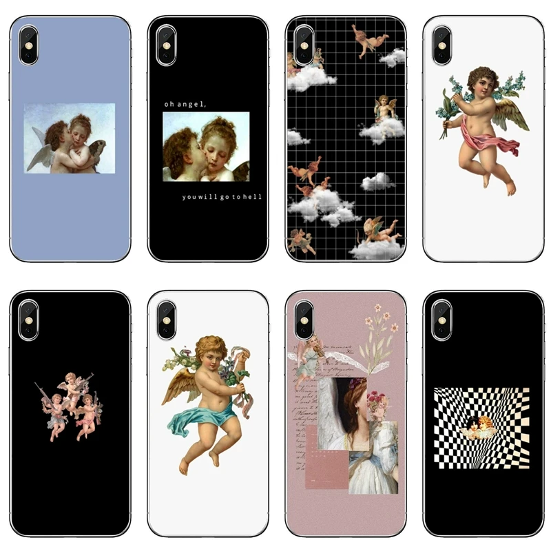 Silicone Phone Case For Xiaomi Redmi S2 7 7A K20 6 6A 5A 4A 4X 5 Plus Redmi Note 8 7 6 5A 4 Pro Aesthetic Angels