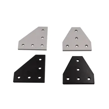 

2pcs/lot 5 Hole Black/Silver Joint Board Plate Corner Angle Bracket Connection Joint Strip for 2020 3030 4040 Aluminum Profile