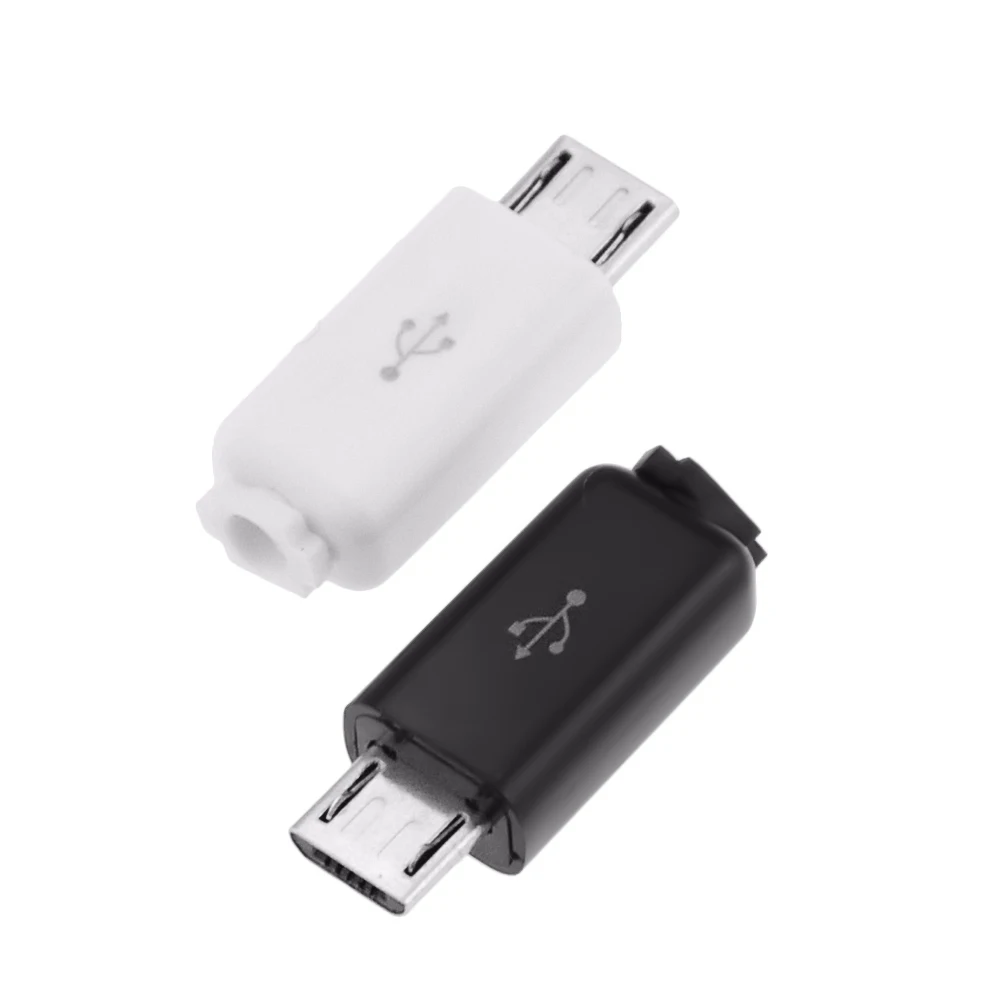 10 шт. 4 в 1 Micro USB 5Pin штекер разъема Черный/Белый Сварочные данные OTG интерфейс линии DIY кабель для передачи данных Аксессуары