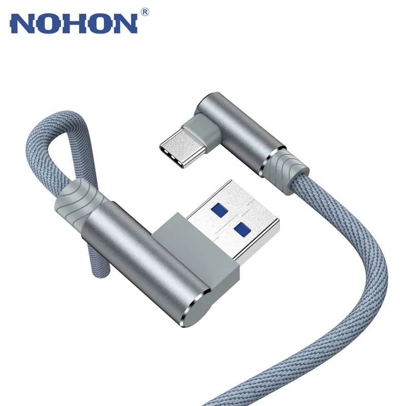 90 Degree USB Type C Cable For Samsung S10 S9 Plus Xiaomi Fast Charging Data Wire Cord Charger Origin Mobile Phone USBC 1m 2m 3m | Мобильные