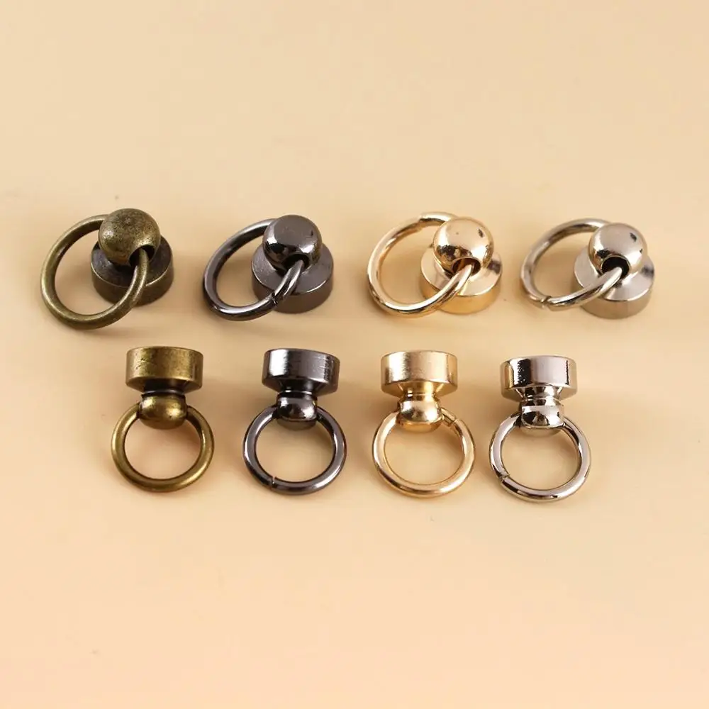 

10pcs Metal Ball Post With O Ring Studs Rivets Nail Screwback Round Head Spots Spikes Leather Craft phone case decor Accessories