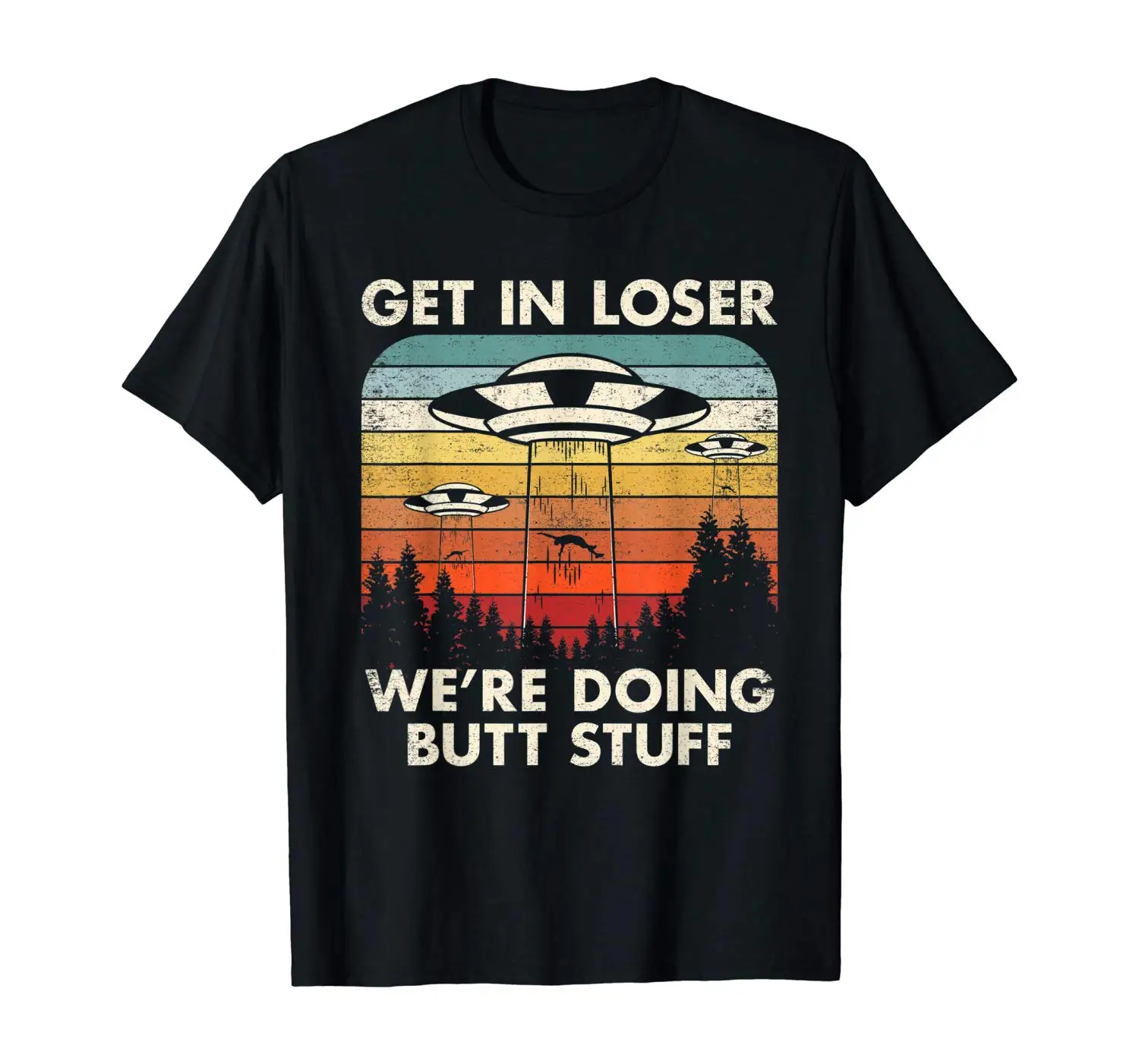 Футболка ufo alien enabuction flying saucer get in loser | Мужская одежда