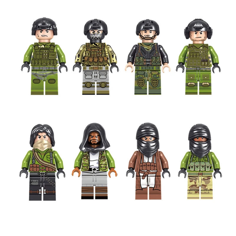 

8 Pcs/set Little Figure Doll the Soldier Building Blocks Guerrilla Commando Model Action Figure Toys For Children Kids Block Toy