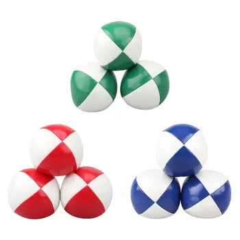 

Juggling Balls for Beginners Kids & Professional (Red Green Blue)- Durable PU Leather & No Bounce Design Juggling Sets