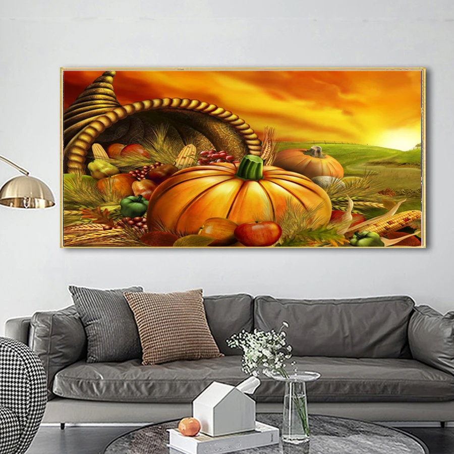 

Brand new 5D DIY AB diamond painting pumpkin cross stitch full kit square diamond diamond embroidery vegetable and fruit gift