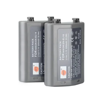 

2pcs 3200mAh 11.1V 35.5Wh EN-EL18 ENEL18 DSTE DSLR Decoded Camera Battery for Nikon D4 D5 D800 D810 D850 D500 Camera Grids