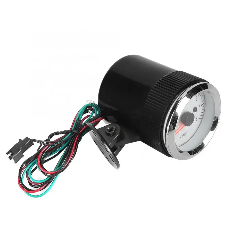 Пластик DC12V NPT 1/8 дюймов Универсальный Белый Черный гальванический круг Тахометр Датчик авто аксессуары