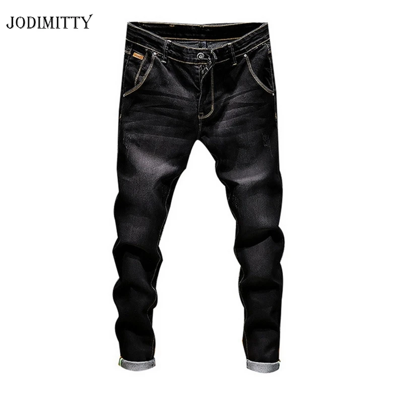 

Jodimitty Stretch Denim Pants Solid Slim Fit Jeans Men Casual Biker Denim Jeans Male Street Hip Hop Vintage Trouser Skinny Pant