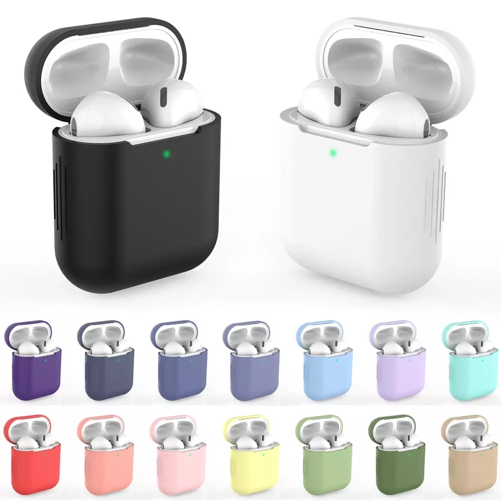 Мягкие силиконовые чехлы Airpods для Apple 1/2 беспроводных Bluetooth наушников чехол air pods