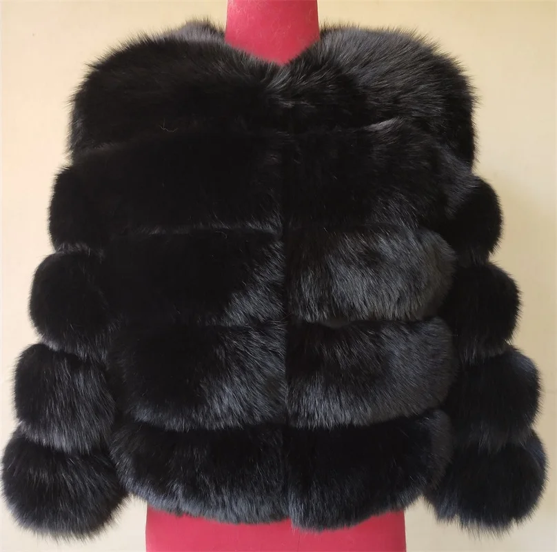 

BEIZIRU real fur coat natural fox fur jacket winter warm fashion leather coat natural fur Genuine Leather coats new style