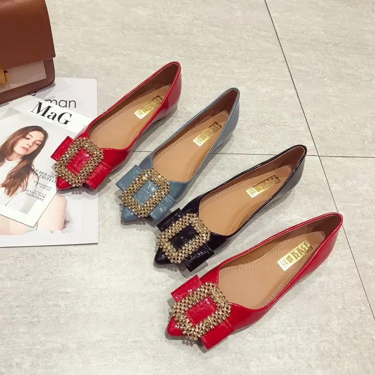 

2019 Spring New Style WOMEN'S Shoes Pointed-Toe Flat Top Shoes Women's Korean-style Versatile Slimming Flat Heel Shoes Shallow M