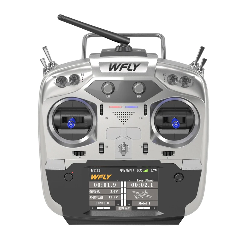 WFLY ET12 RC Remote Control Transmitter with RF209S Receiver 12CH 2.4G Screen Touch Voice Broadcasting For models Fixed wing | Игрушки и